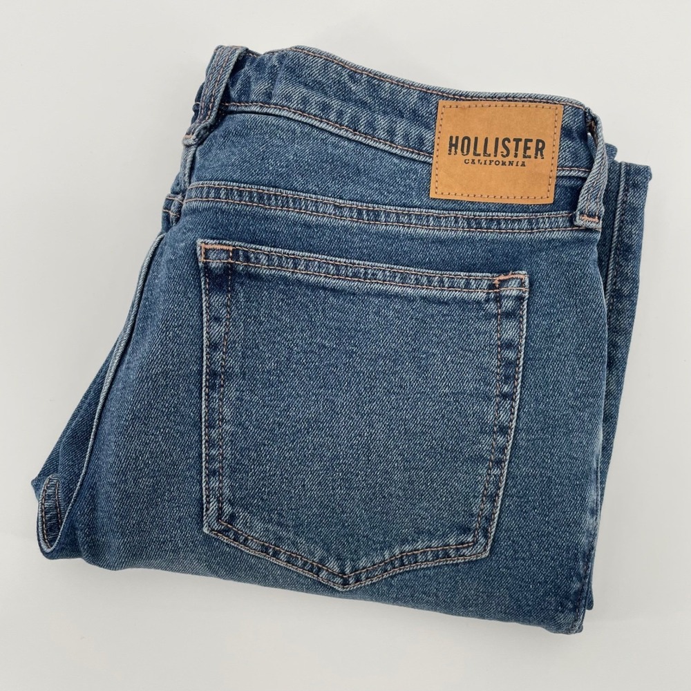Hollister Low-Rise 90s Vintage Straight Distressed Jeans Blue 11R W30 L31 - Picture 1 of 11